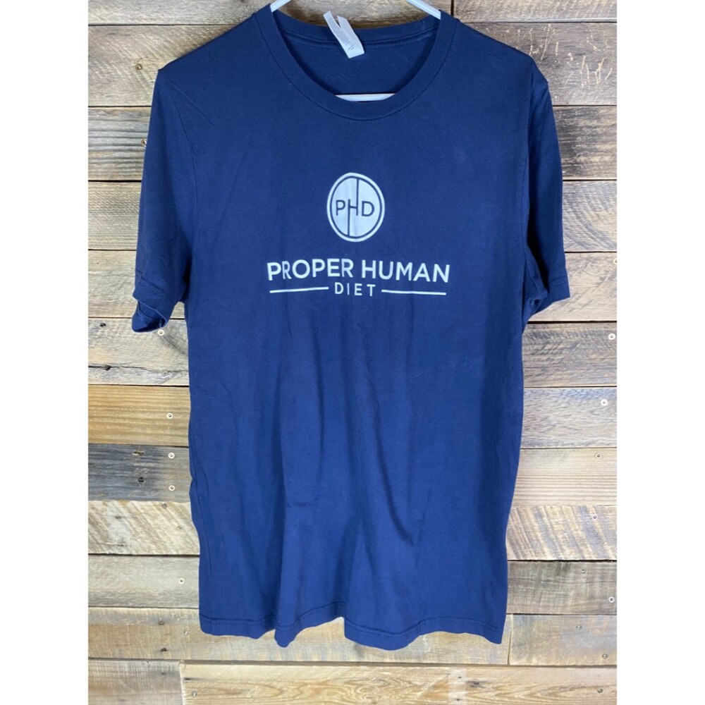 BELLA+CANVAS T-Shirt Men’s Navy Blue L Proper Human Diet 100% Cotton